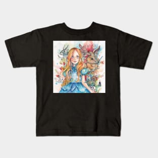 Alice in Wonderland Portrait Kids T-Shirt